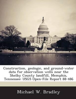 Construction, Geologic, and Ground-Water Data for Observation Wells Near the Shelby County Landfill, Memphis, Tennessee: Usgs Open-File Report 88-486