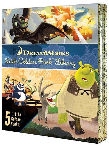 DreamWorks Little Golden Book Library 5-Book Boxed set: How to Train Your Dragon; Kung Fu Panda; Madagascar; Puss In Boots; Shrek