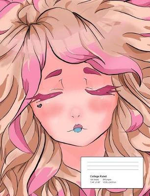 Anime College Composition Books Notebooks Pink Back Cover Lined Paper Cute Gril Art Notebook For College