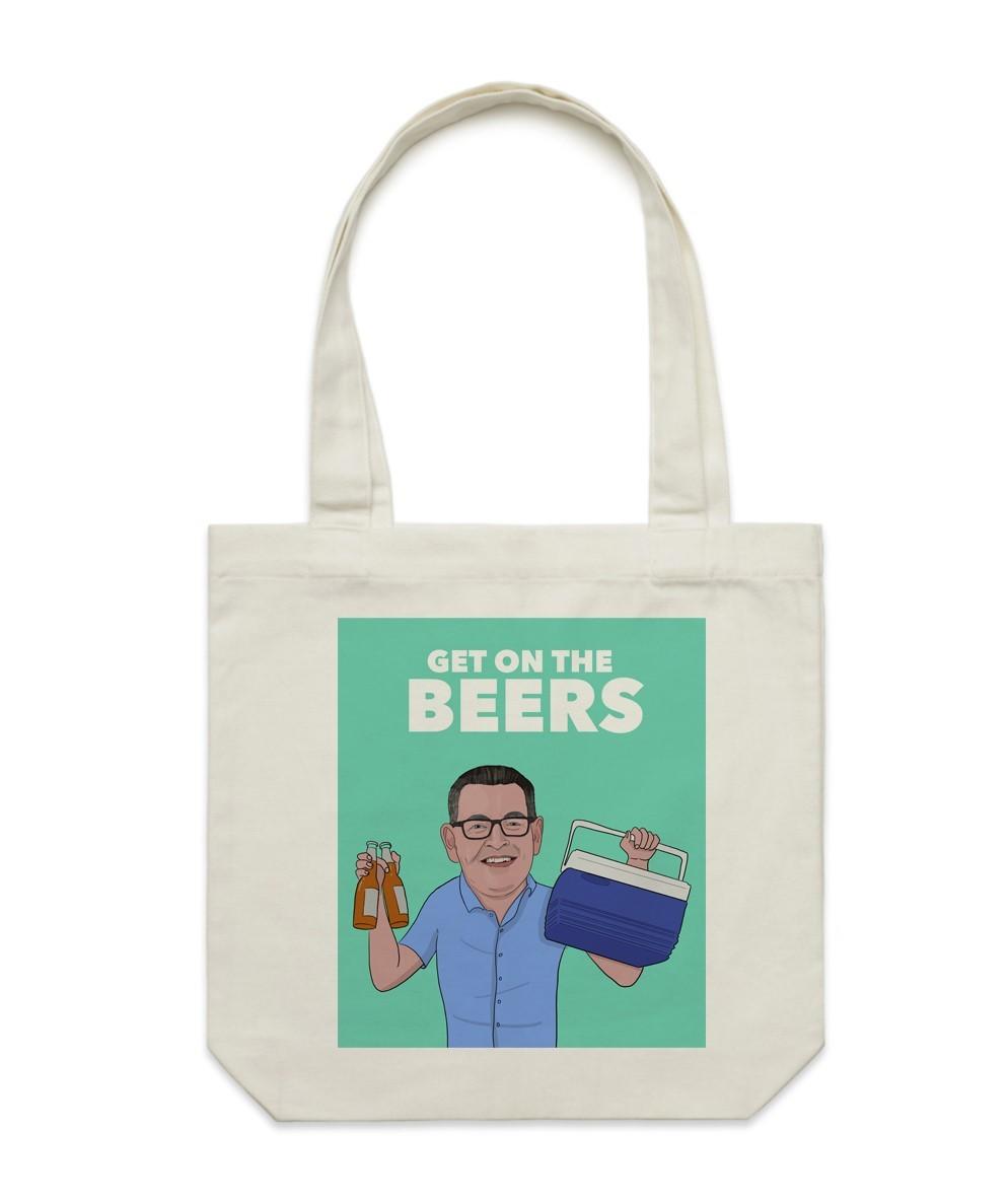 Dan Andrews Get On The Beers Cream Tote