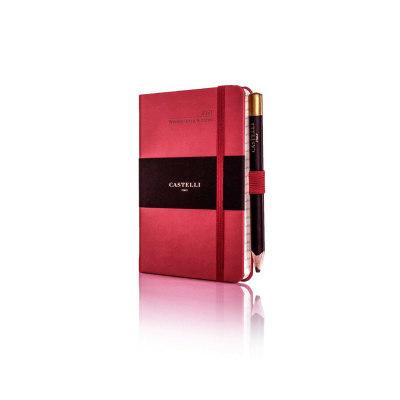 Castelli Tucson Pocket Weekly 2021 Diary (Coral Red)