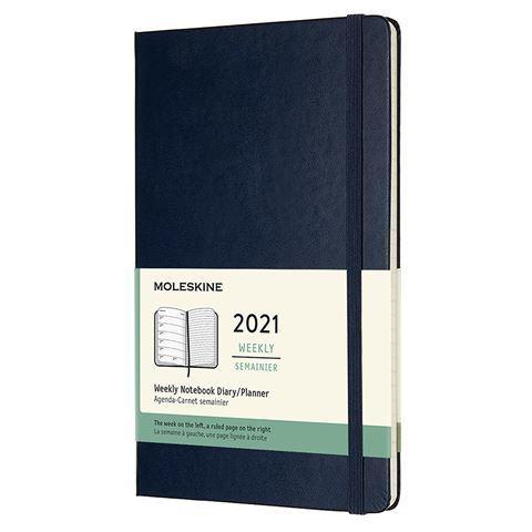 Moleskine Weekly 2021 Diary (Hard Cover, Large, Sapphire Blue)
