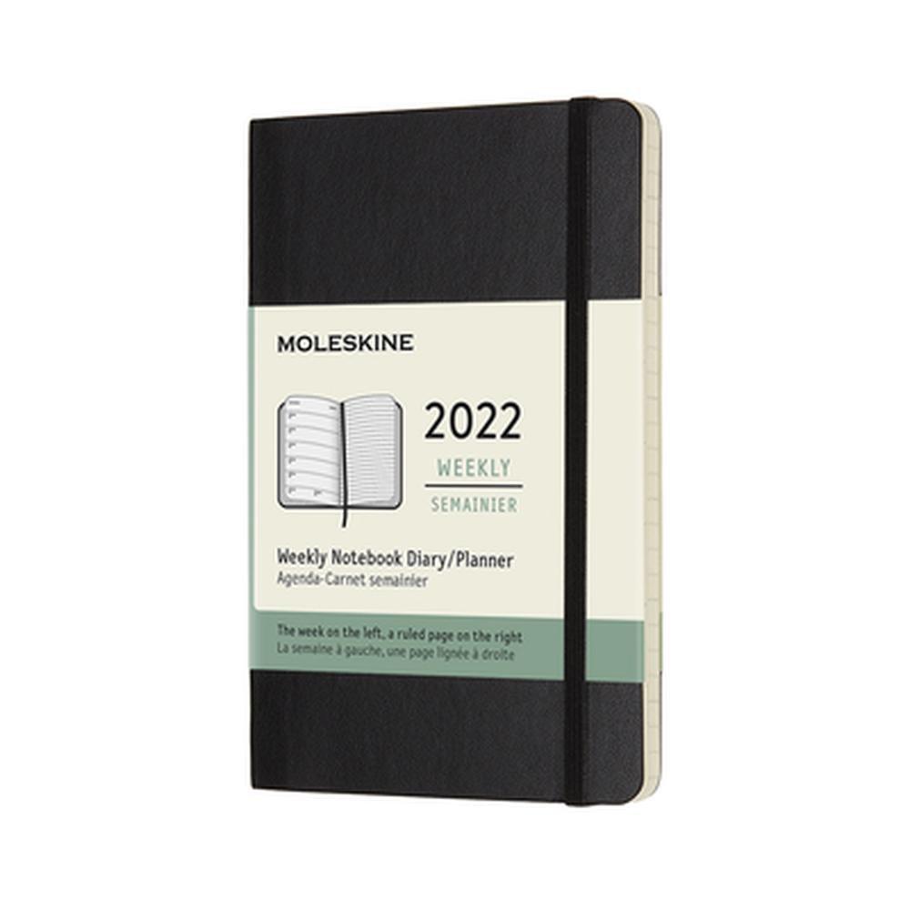 Soft Cover Pocket Weekly Notebook Black 2022 Diary