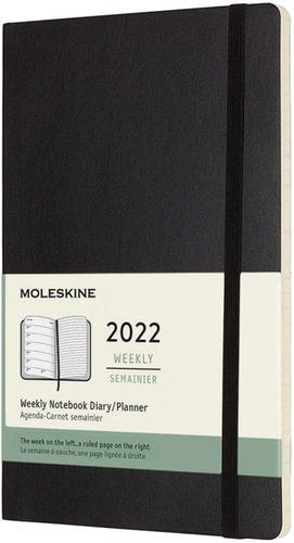 Soft Cover Large Weekly Notebook Black 2022 Diary