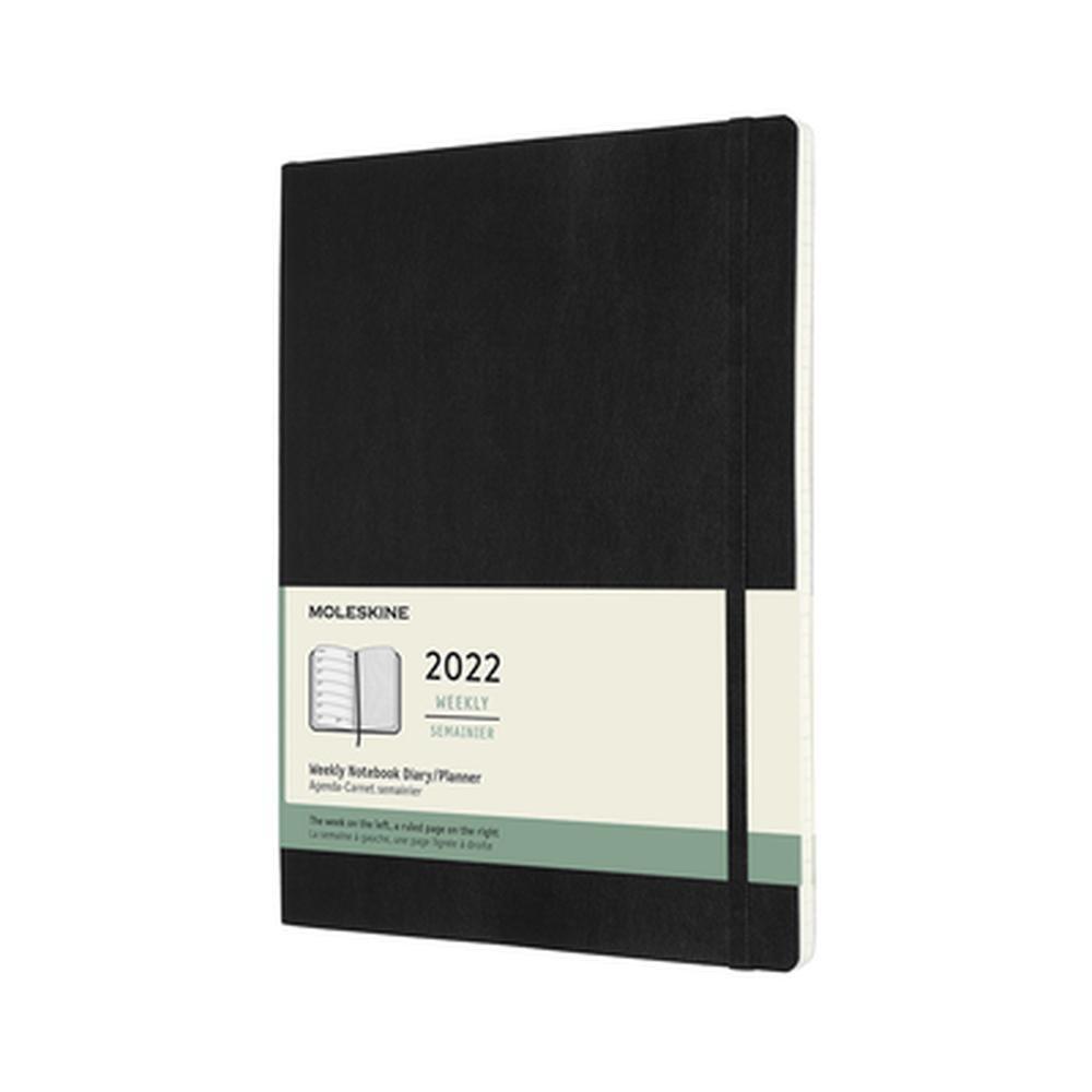 Soft Cover Extra Large Weekly Notebook Black 2022 Diary