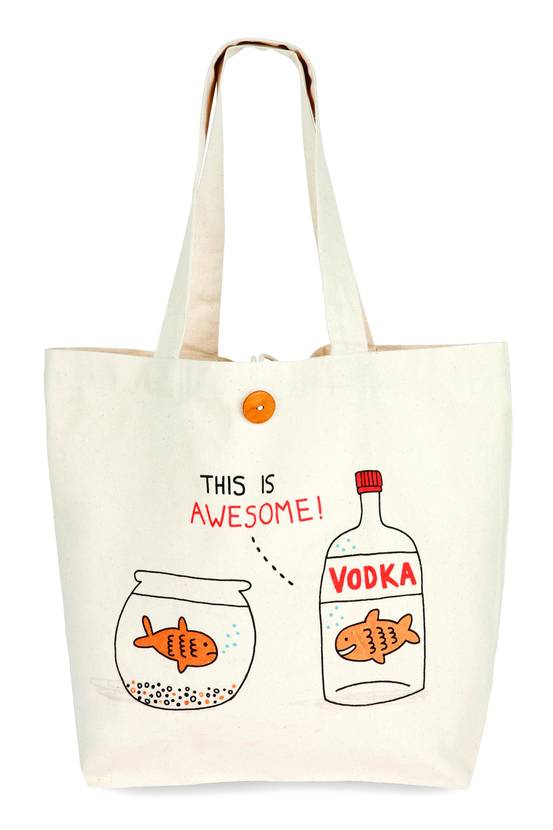 Large Shopping Tote Vodka Goldfish