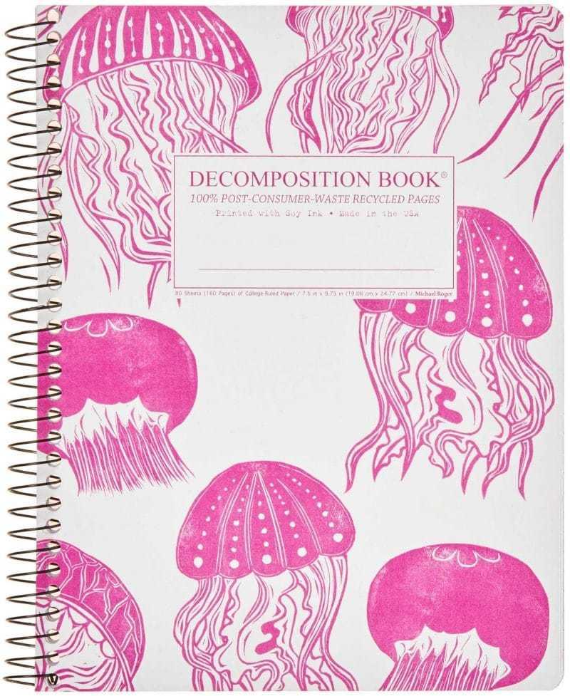 Decomposition Ruled Large Spiral Notebook Jellyfish