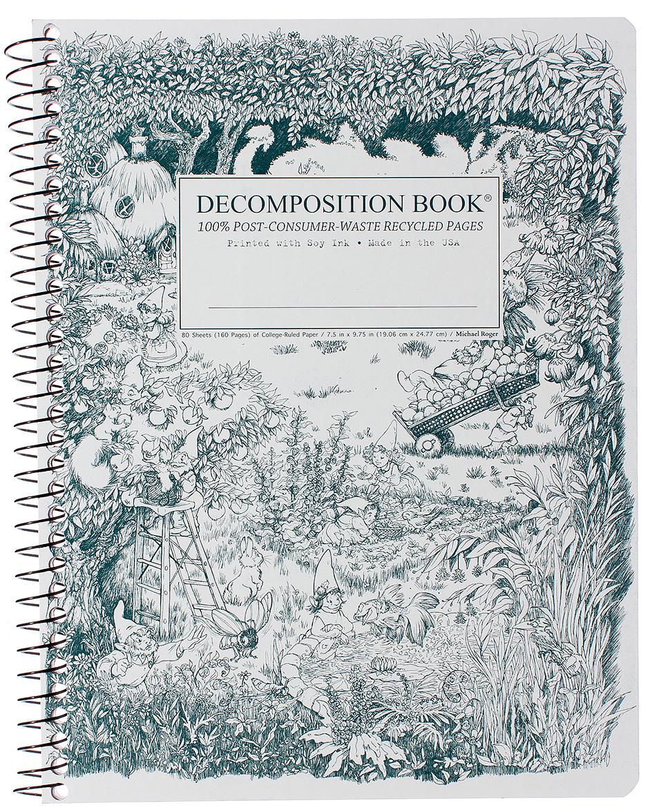 Gardening Gnomes Large Spiral Bound Notebook