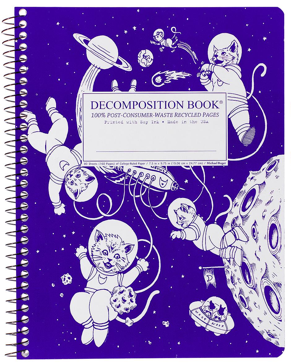 Decomposition Spiral Notebook Kittens In Space